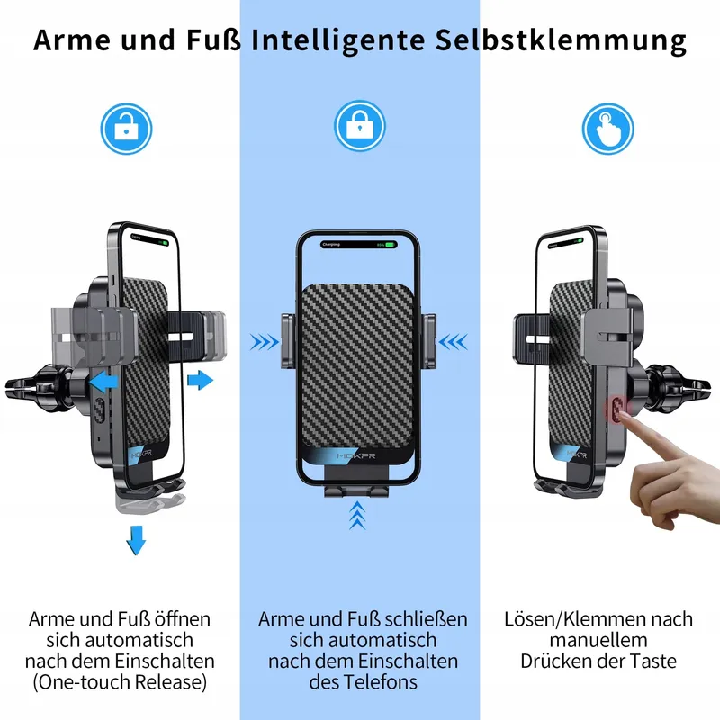 MOKPR Autohouder met Oplader 15W voor iPhone Android — foto 4