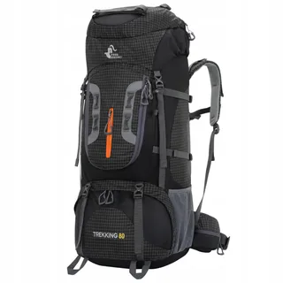 BSEASH Wandelrugzak 80L Waterdicht Regenhoes Zwart — miniatuur 1