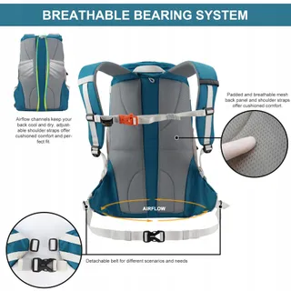 MOUNTAINTOP Wandelrugzak 35L Licht Heren Dames Outdoor — miniatuur 5