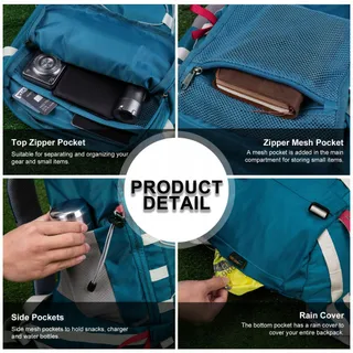 MOUNTAINTOP Wandelrugzak 35L Licht Heren Dames Outdoor — miniatuur 7
