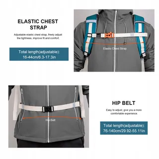 MOUNTAINTOP Wandelrugzak 35L Licht Heren Dames Outdoor — miniatuur 4