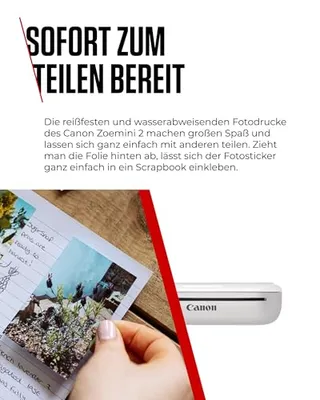 CANON Zoemini 2 Mobiele Fotoprinter Set ZINK 20 Papier 10 Stickers — miniatuur 8
