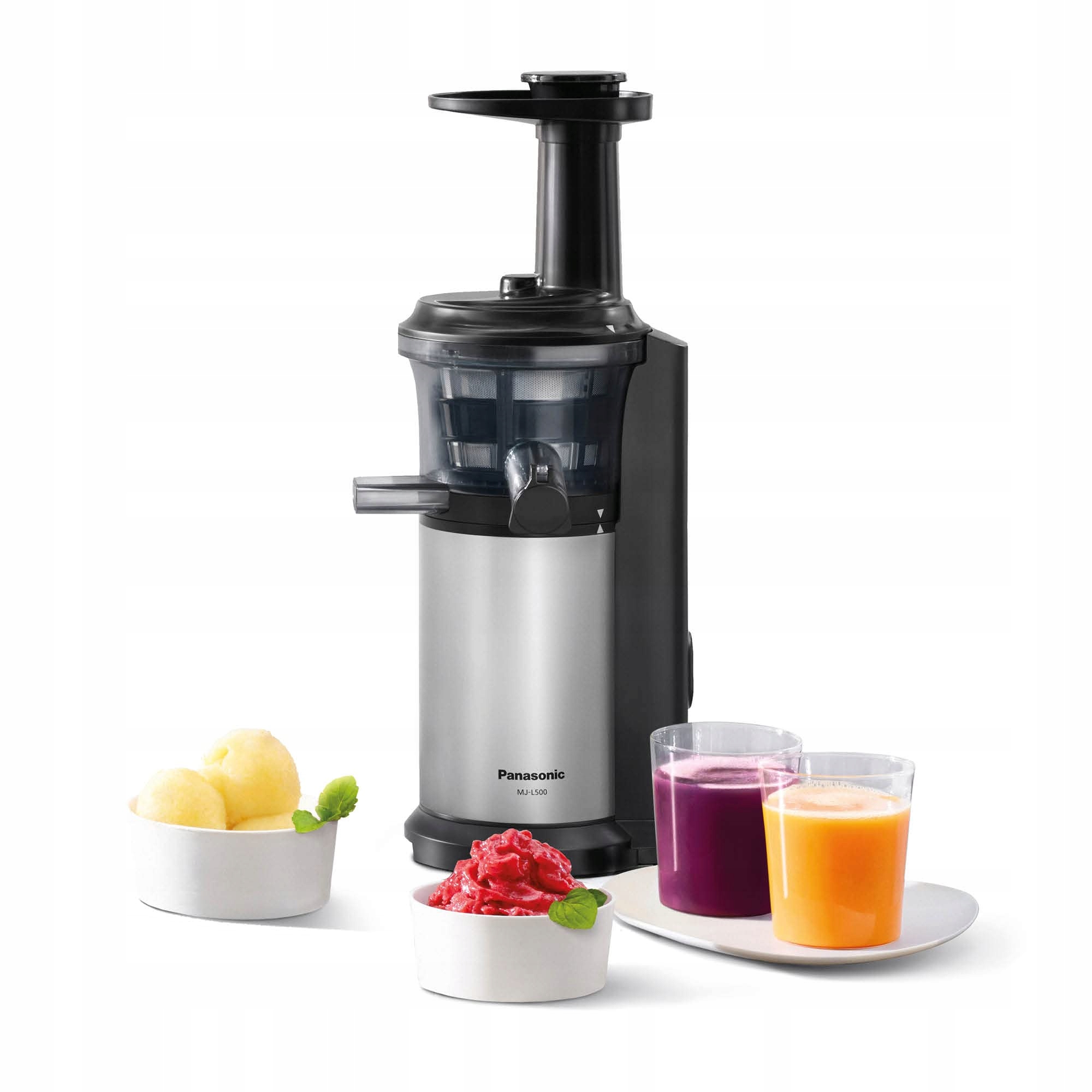 PANASONIC MJ-L500S Slow Juicer Sap Bevroren Ingrediënten Zilver