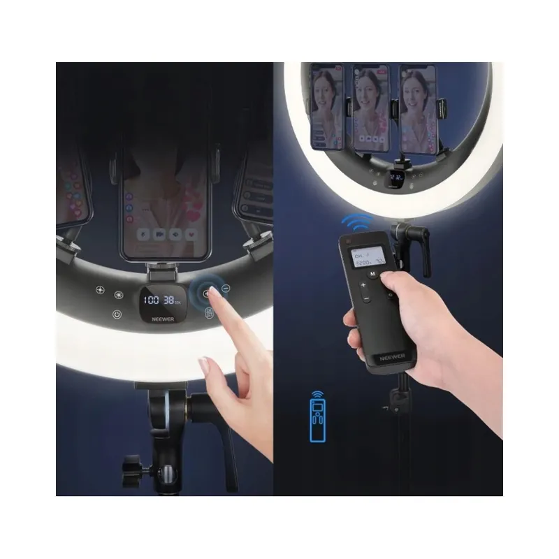 NEEWER Ringlamp RP19H 19" Met Standaard 3 Telefoonhouders 42W — foto 10