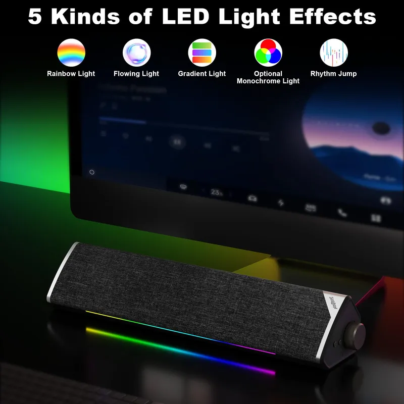 SOULION R60 Soundbar PC USB Bluetooth LED Laptop Gaming — foto 4