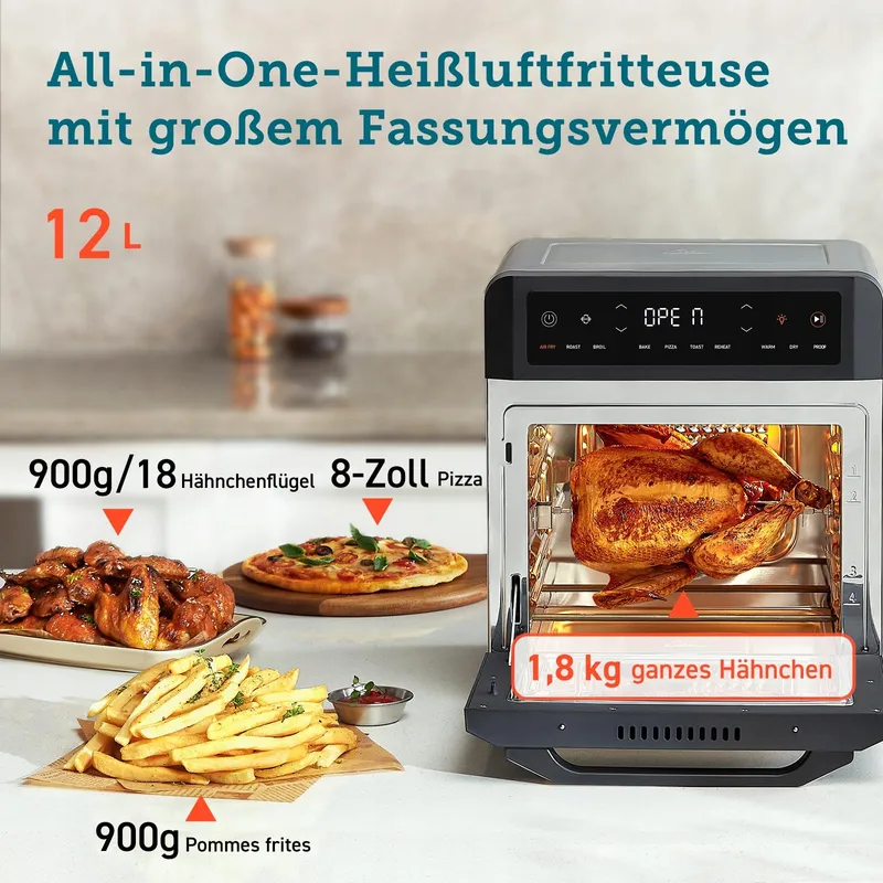 COSORI Heteluchtfriteuse 12L 11 Functies Drogen Bakken Venster XXL — foto 4