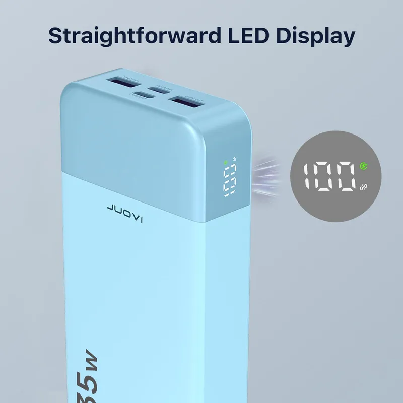 JUOVI Power Bank 20000mAh 35W QC3.0 PD3.0 Blauw — foto 6
