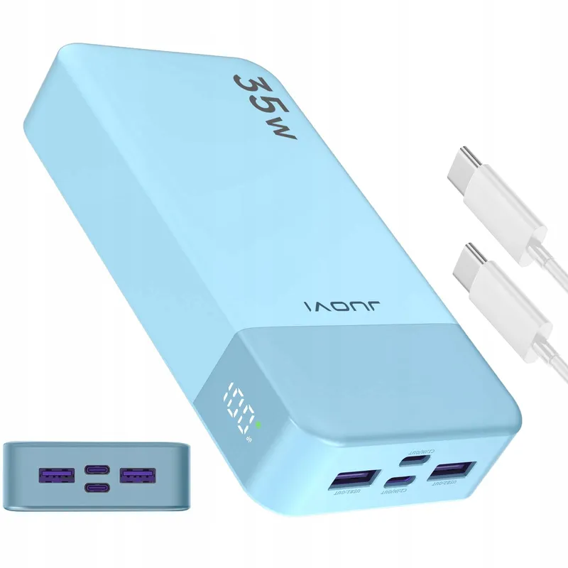JUOVI Power Bank 20000mAh 35W QC3.0 PD3.0 Blauw — foto 1