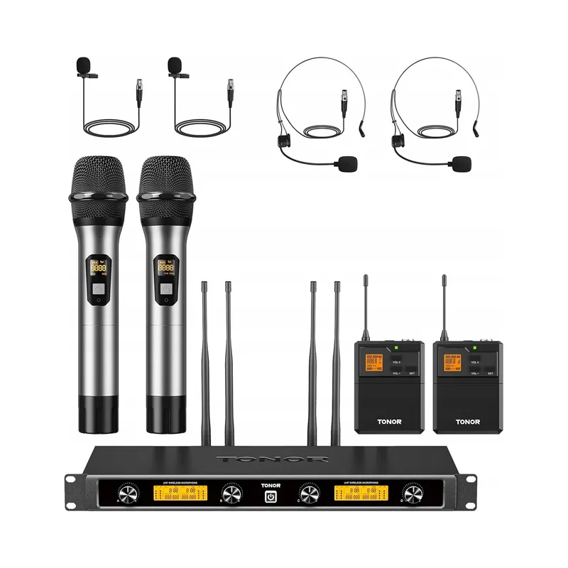 TONOR UHF Draadloze Microfoonset 4-Kanaals Voor Zingen Karaoke — foto 10