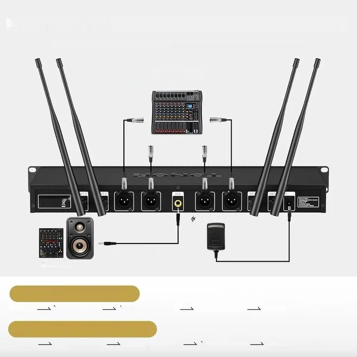 TONOR UHF Draadloze Microfoonset 4-Kanaals Voor Zingen Karaoke — foto 13