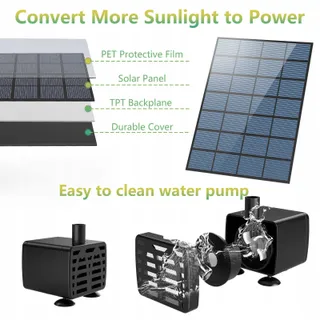 AISITIN Solar Fonteinset 3,5W voor Tuin en Vogelbad — miniatuur 4