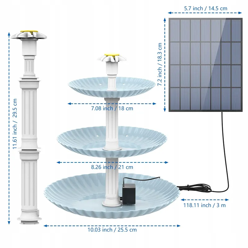 AISITIN Solar Fonteinset 3,5W voor Tuin en Vogelbad — foto 8