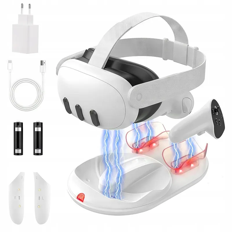 GEEKERA Oplaadstation Meta Quest 3 Magnetisch VR Stand 18W Adapter — foto 1