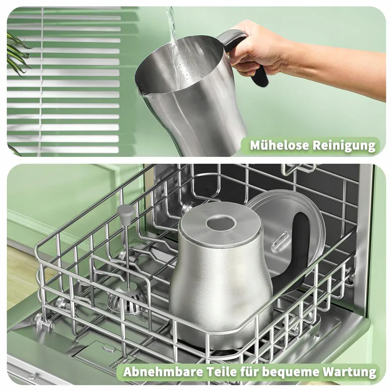 MAESTRI HOUSE Melkopschuimer 12-in-1 600ml Roestvrij Staal — foto 7
