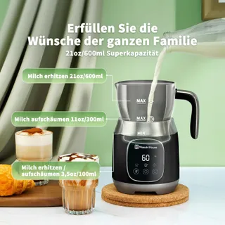MAESTRI HOUSE Melkopschuimer 12-in-1 600ml Roestvrij Staal — miniatuur 6