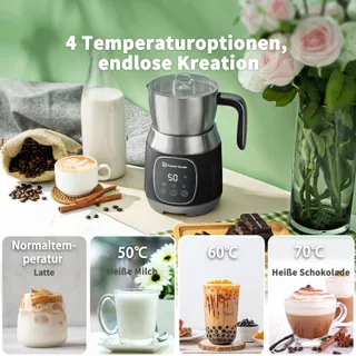 MAESTRI HOUSE Melkopschuimer 12-in-1 600ml Roestvrij Staal — miniatuur 3