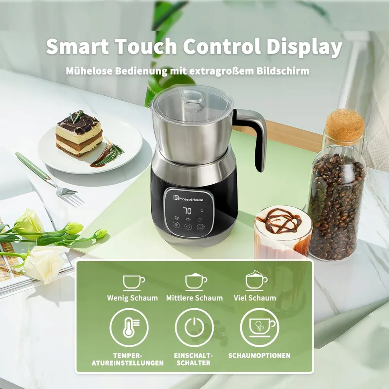 MAESTRI HOUSE Melkopschuimer 12-in-1 600ml Roestvrij Staal — foto 5
