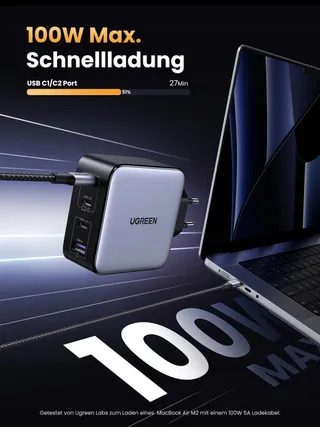 UGREEN Nexode 100W USB C GaN Lader 4 Poorten PD MacBook iPhone iPad — miniatuur 2