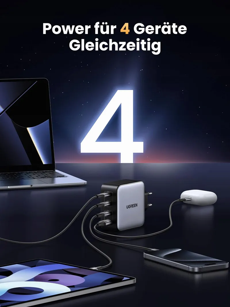 UGREEN Nexode 100W USB C GaN Lader 4 Poorten PD MacBook iPhone iPad — foto 3