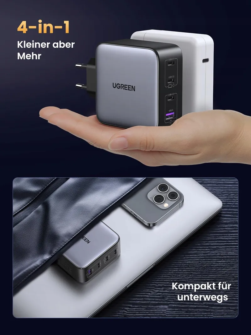UGREEN Nexode 100W USB C GaN Lader 4 Poorten PD MacBook iPhone iPad — foto 7
