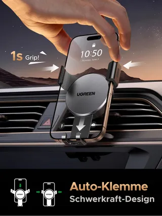 UGREEN Autohouder Voor Telefoon Op Ventilatierooster Zwart — miniatuur 3