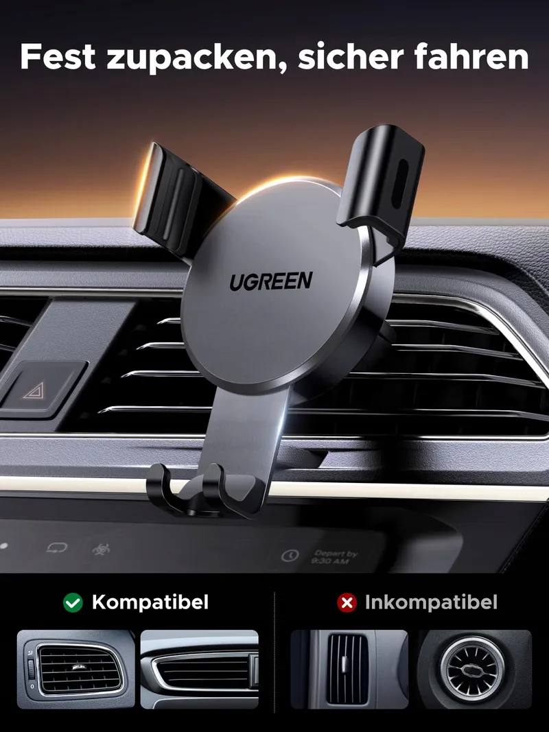 UGREEN Autohouder Voor Telefoon Op Ventilatierooster Zwart — foto 4