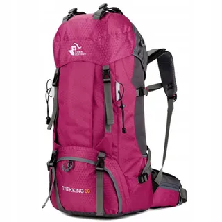 BSEASH Wandelrugzak 60L Waterdicht Licht Voor Wandelen Camping Roze — miniatuur 1