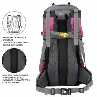 BSEASH Wandelrugzak 60L Waterdicht Licht Voor Wandelen Camping Roze — miniatuur 7