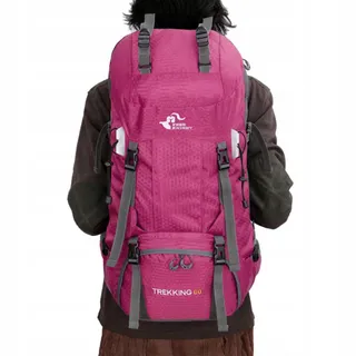 BSEASH Wandelrugzak 60L Waterdicht Licht Voor Wandelen Camping Roze — miniatuur 9