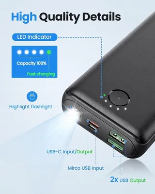 JIGA Powerbank 27000mAh 22W USB C met Zaklamp — miniatuur 4