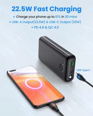 JIGA Powerbank 27000mAh 22W USB C met Zaklamp — miniatuur 2