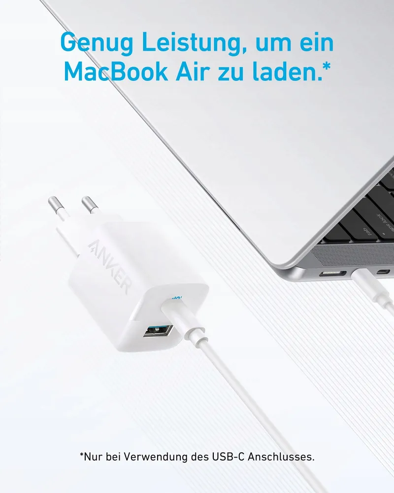 ANKER USB C Oplader 33W Compact 2 Poorten iPhone 15 14 Galaxy iPad Wit — foto 4