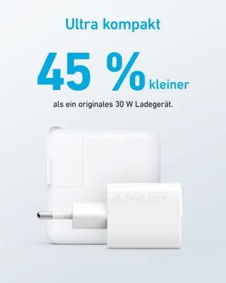 ANKER USB C Oplader 33W Compact 2 Poorten iPhone 15 14 Galaxy iPad Wit — miniatuur 5