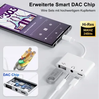 3-in-1 USB-C Adapter Naar 3.5 Jack Hoofdtelefoon Met OTG Oplader — miniatuur 8
