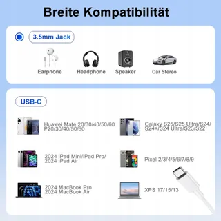 3-in-1 USB-C Adapter Naar 3.5 Jack Hoofdtelefoon Met OTG Oplader — miniatuur 5