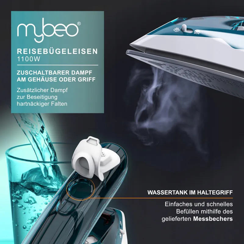 CSL Reisstrijkijzer 1100W Dual Voltage 110/230V Klein Licht — foto 4