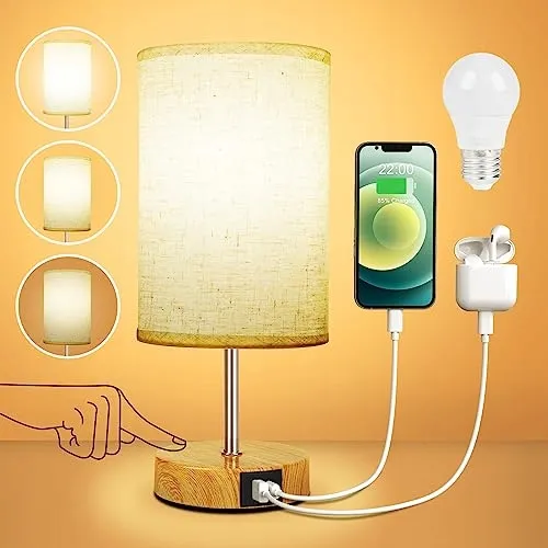 SURIIGHT Touch Nachtlampje USB A C LED met Lamp — foto 1