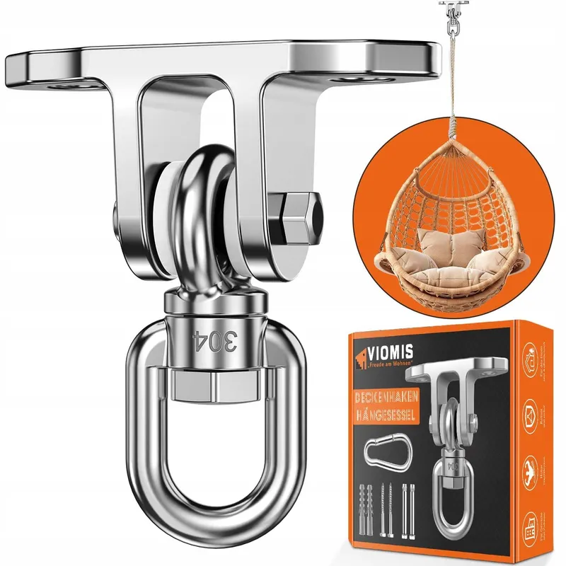 VIOMIS Draaihaak 360° Stalen Plafondhouder 450kg Hangmat Hangstoel — foto 1
