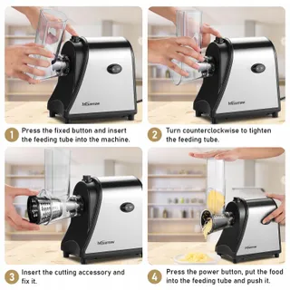 COOCHEER Elektrische Groentesnijder 250W 5 Snijtrommels — miniatuur 6