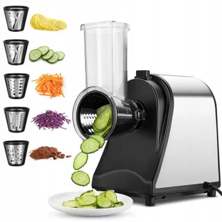 COOCHEER Elektrische Groentesnijder 250W 5 Snijtrommels — miniatuur 1