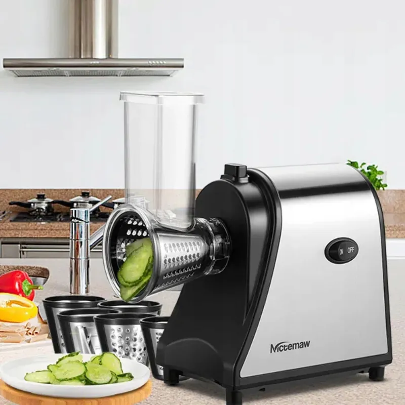 COOCHEER Elektrische Groentesnijder 250W 5 Snijtrommels — foto 8