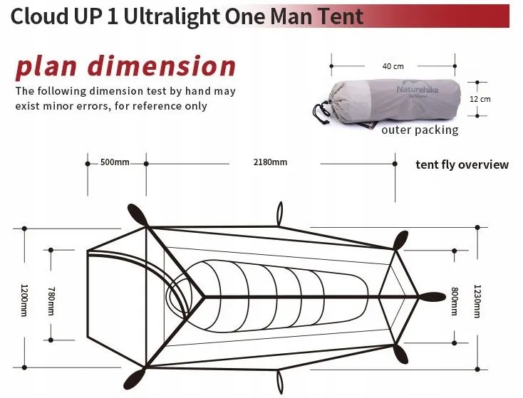 NATUREHIKE Cloud Up 1 Persoons Koepeltent Ultralicht Waterdicht — foto 12