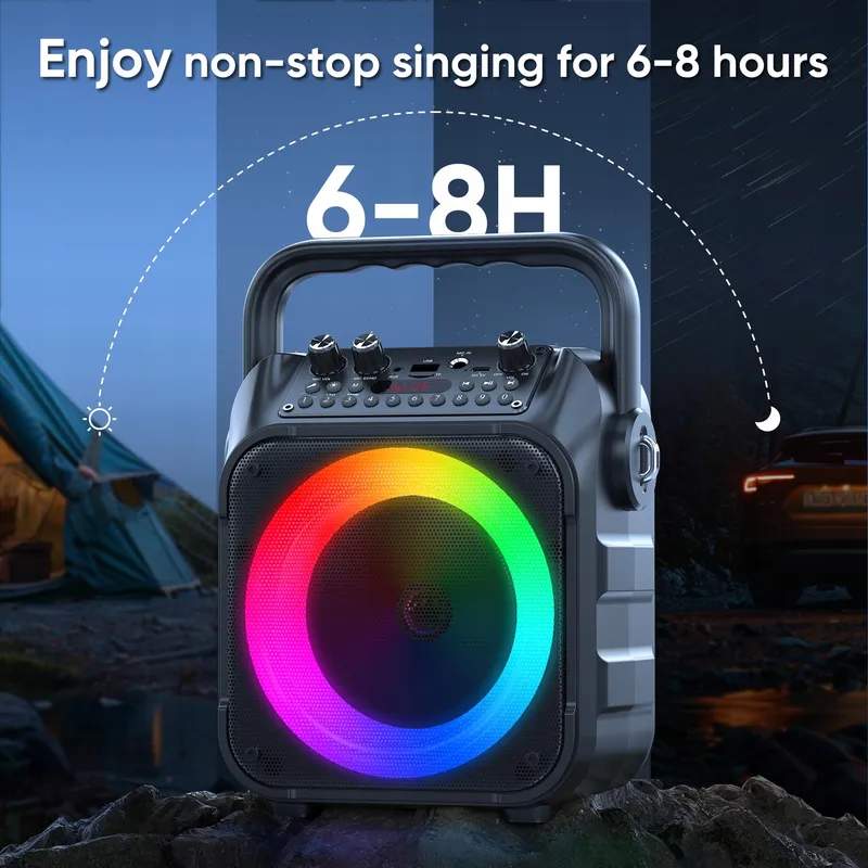 WOWSTAR Karaoke Set Bluetooth Microfoons Lichten — foto 9