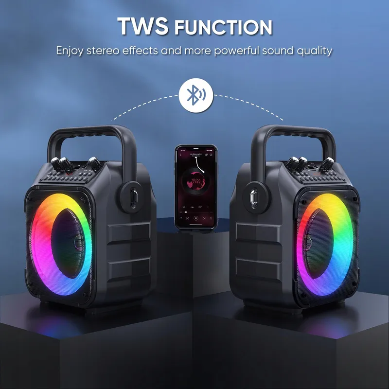 WOWSTAR Karaoke Set Bluetooth Microfoons Lichten — foto 5