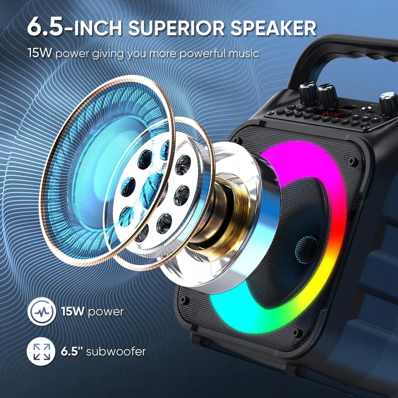 WOWSTAR Karaoke Set Bluetooth Microfoons Lichten — foto 3