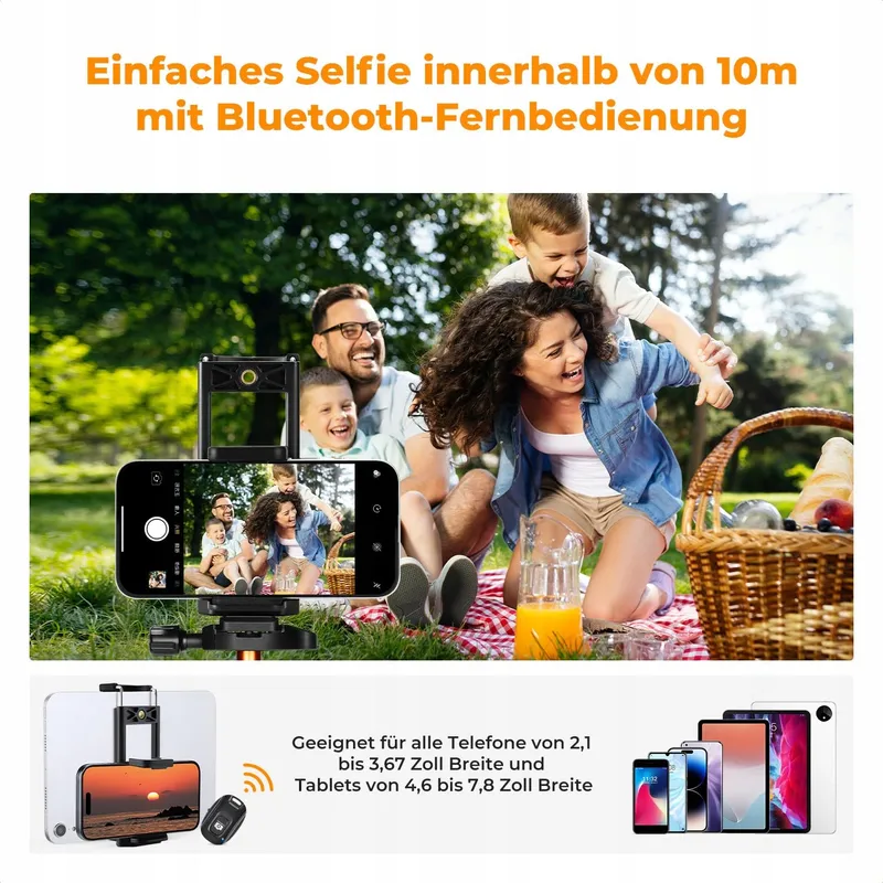 K&F CONCEPT Camerastatief 190cm DSLR Camcorder Telefoon Tablet — foto 4