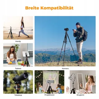 K&F CONCEPT Camerastatief 190cm DSLR Camcorder Telefoon Tablet — miniatuur 7