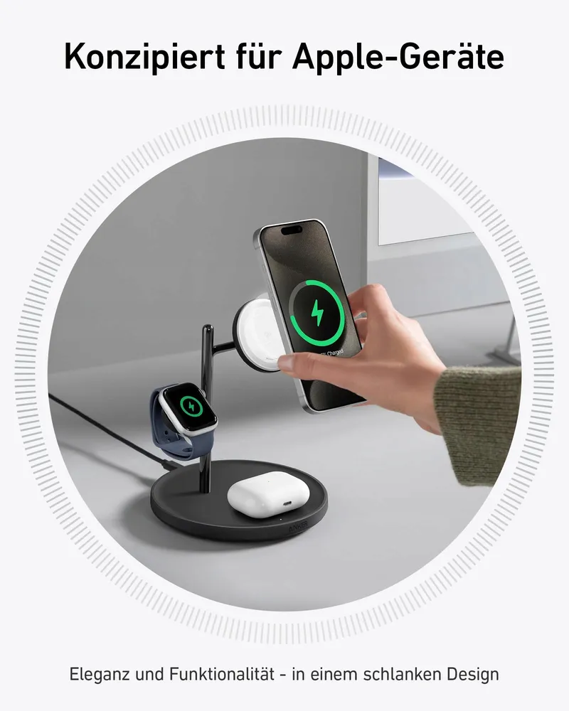ANKER MagGo 3-in-1 Draadloos Laadstation iPhone AirPods Watch — foto 3