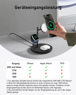 ANKER MagGo 3-in-1 Draadloos Laadstation iPhone AirPods Watch — miniatuur 6