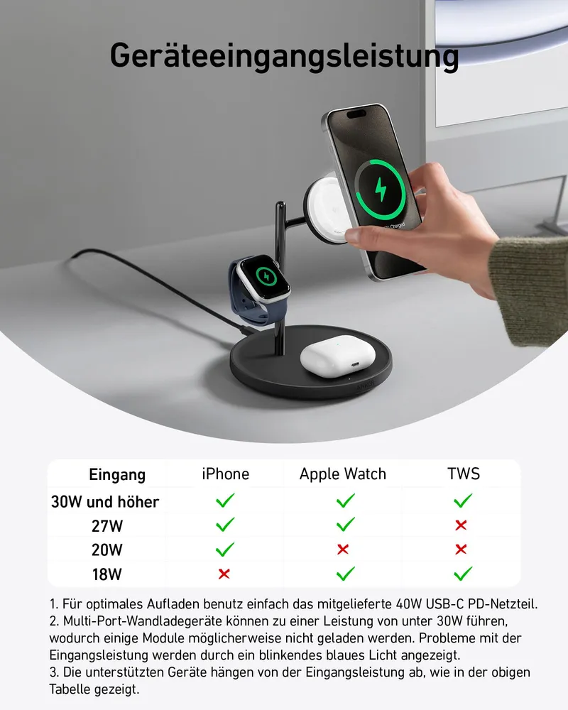 ANKER MagGo 3-in-1 Draadloos Laadstation iPhone AirPods Watch — foto 6